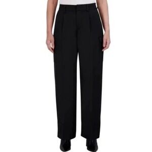 DKNY Womens Cargo Pants Satin Pockets 4 Black